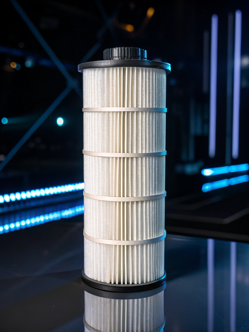 Close up of medical grade HEPA filter fibers